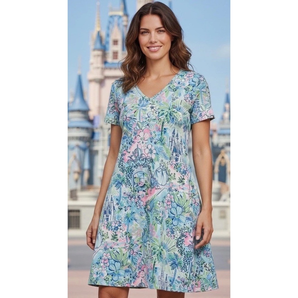 New XXL Disney X Loves Lilly Pulitzer Cinderella Etta Dress Size XX Large Castle